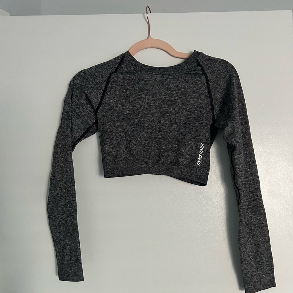 Gymshark Charcoal Long Sleeve Crop Top